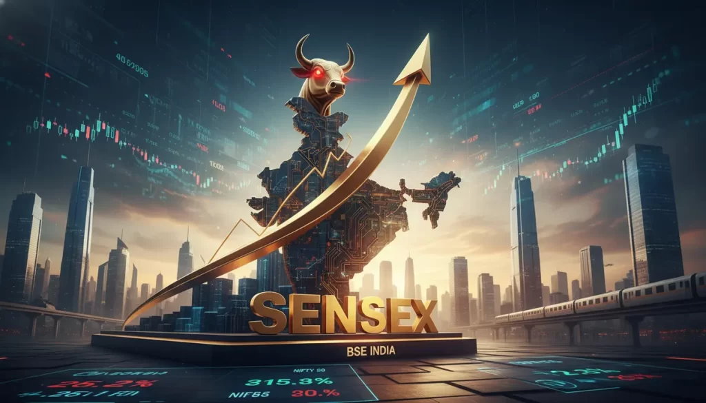 sensex nifty stock market graphic