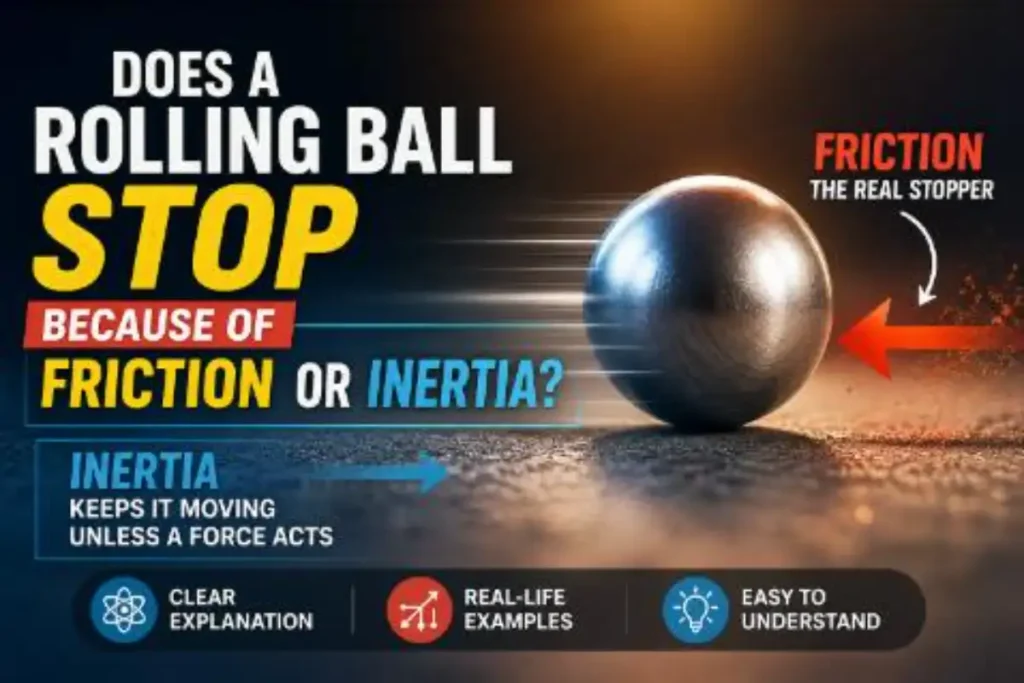Does a Rolling Ball Stop Because of Friction or Inertia